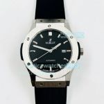 Hublot Classic Fusion Replica Watch Stainless Steel Black Dial Black Rubber Strap 42mm